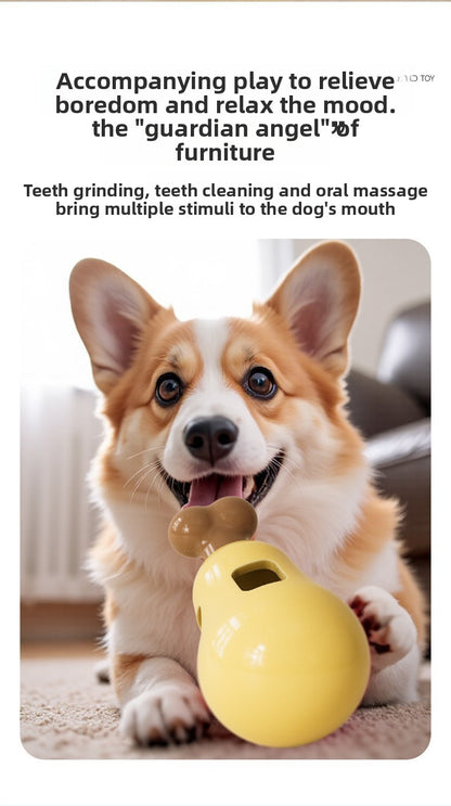 Automatic Treat Dispensing Ball for Dogs Interactive Puzzle Chew Toy Chicken Leg Shape Long Lasting Chewer Toy for Teeth Grinding and Boredom