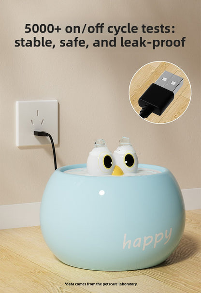 Premium Quiet Ceramic Cat Dog Water Fountain Automatic Circulating Drinker with Filter for Fresh Water