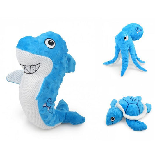 Dog Plush Toy for Summer Heat-Resistant Cooling Shark Octopus Turtle Medium Pups