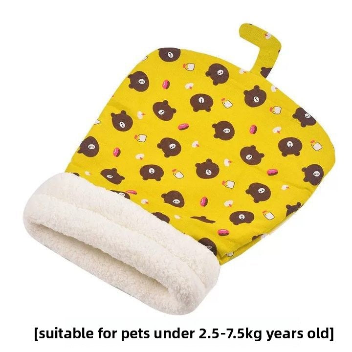 Washable Lamb Wool Pet Bed Semi Enclosed Warm Winter House for Cats and Dogs Detachable Cozy Nest