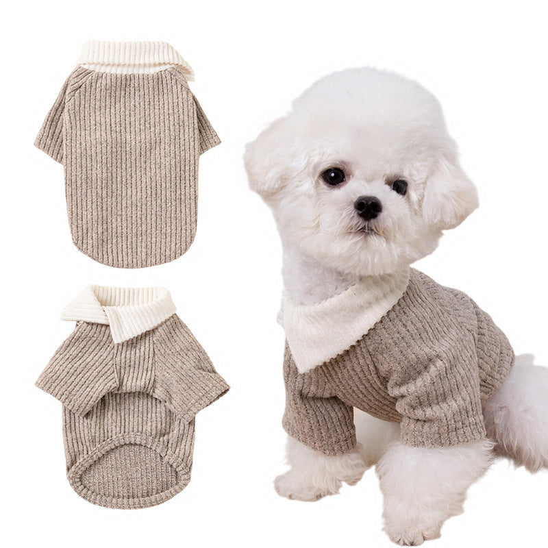 Warm Dog Sweater Winter Clothes for Small Dogs Puppies Cats French Bulldog Pomeranian Soft Knitted Pet Apparel