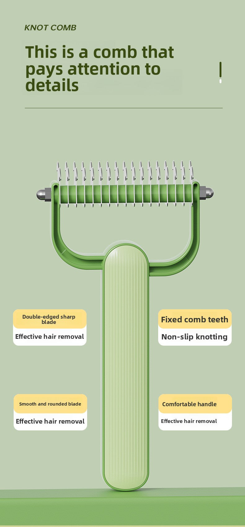 New Double-Sided Thinning Pet Knot-Opening Comb for Dog Cat Wholesale
