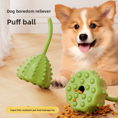 Interactive Dog Treat Dispensing Ball Toy Durable Chew Resistant Self-Play Pet Toy for Boredom Relief Mental Stimulation and Teeth Cleaning