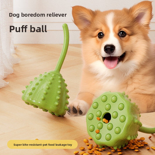 Interactive Dog Treat Dispensing Ball Toy Durable Chew Resistant Self-Play Pet Toy for Boredom Relief Mental Stimulation and Teeth Cleaning