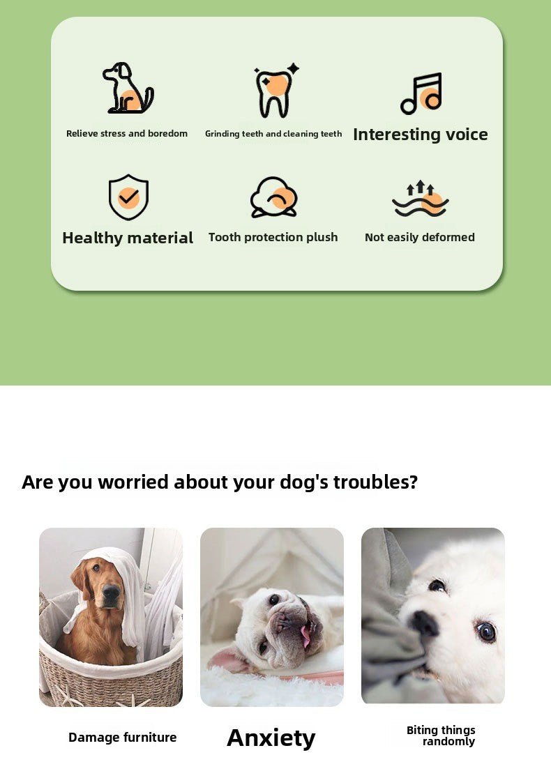 Dog Sound Resistant Bite Grind Teeth Pet Toy Plush Cow Duck Shapes Special Discount