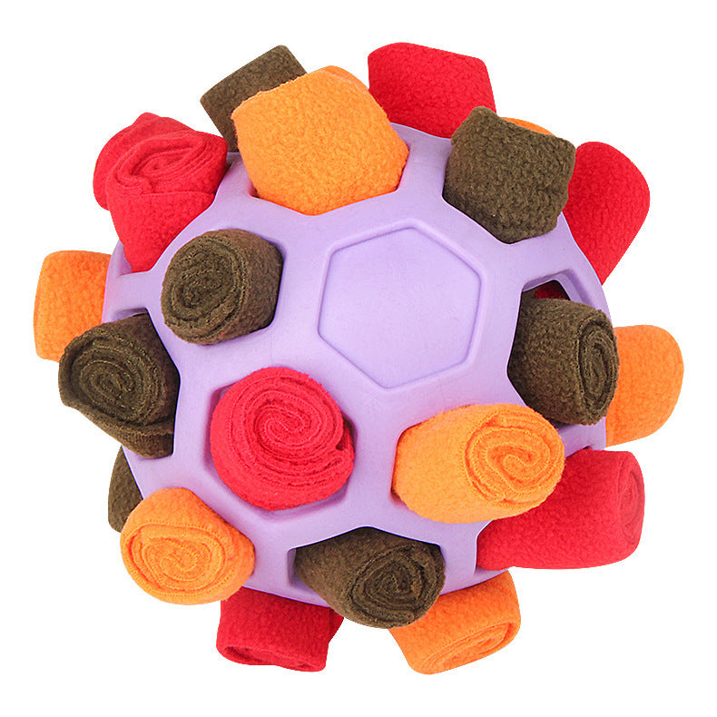 Pet Sniffing Mat Food Hiding Ball Dog Puzzle Durable Chew Cat Multi-functional Rubber Ball Hollow Ball Pop Ball Dog