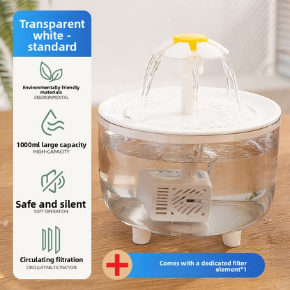 Silent Automatic Cat Water Dispenser Large Capacity Pet Fountain Anti Black Chin Bowl