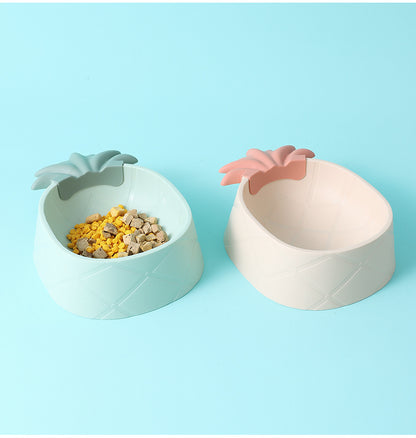 INS Aesthetic Pineapple Shaped Pet Dog Food Plastic Bowl