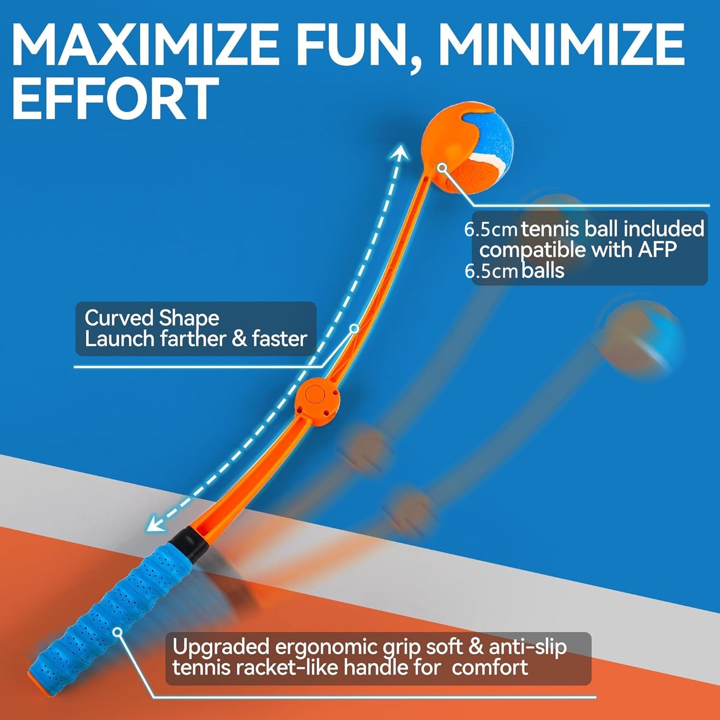 Dog Outdoor Training Foldable Handheld Tennis Ball Thrower Retrieval