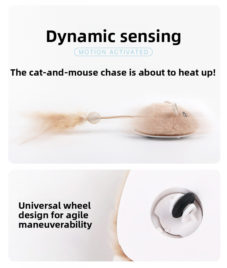 Smart Electric Mouse Cat Toy for Self Play USB Rechargeable