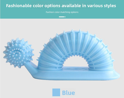 Interactive Dog Chew Toy for Teething Puppies Snail Shaped Food Dispensing Pet Supplies Long Lasting Dental Toothbrush Fun Mental Stimulation