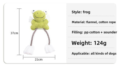 Sound Pet Toy Dog Toy Indestructible Frog Duck Cotton Rope Boredom Relief Interactive Dog Toy
