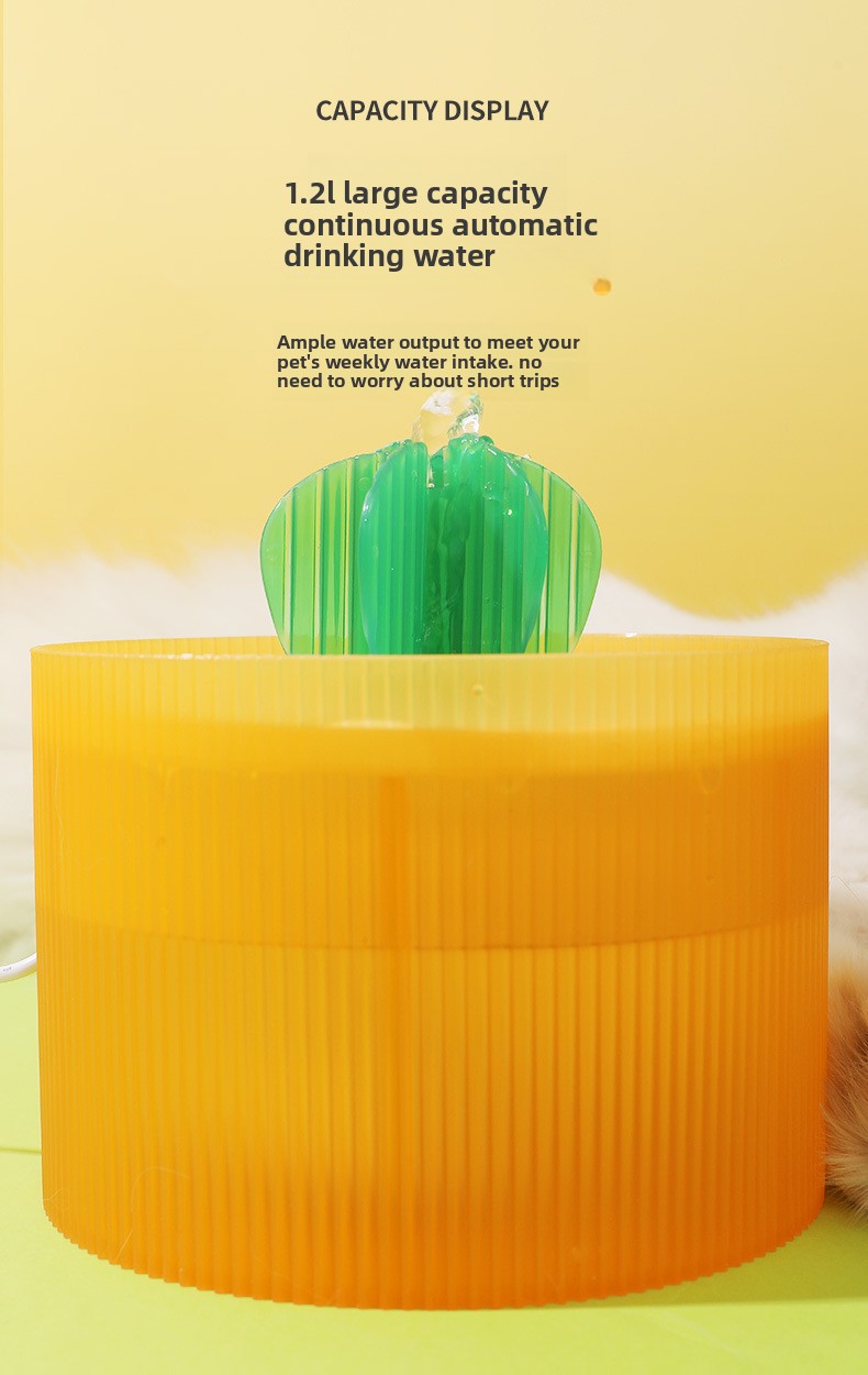 Cactus Shaped Smart Cat Water Dispenser Featuring Filter Flow System