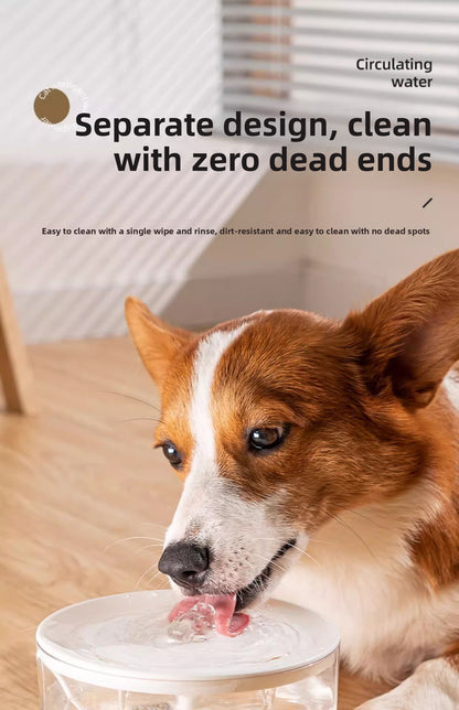 Silent Automatic Cat Water Dispenser Large Capacity Pet Fountain Anti Black Chin Bowl