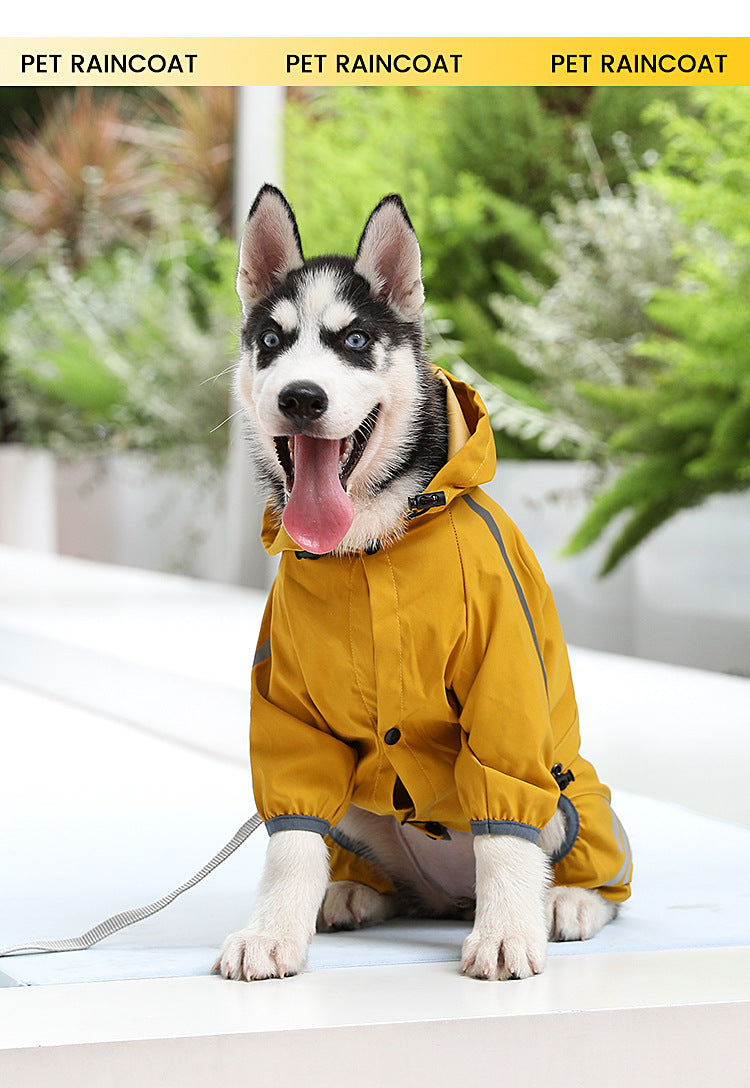 Waterproof Four-Legged Dog Raincoat for Teddy, Pomeranian, and Bichon