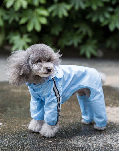 Waterproof Pet Raincoat Full Coverage Four Legged Design for Small and Medium Dogs Summer Outdoor Adventure Cartoon Teddy Dog Clothes