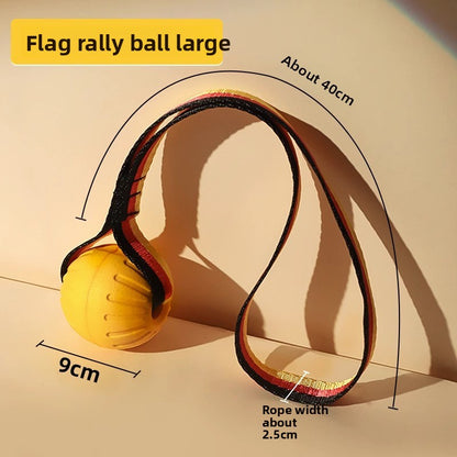 Dog Outdoor Training Energy-Consuming Safe Soft Rubber Interactive Pull Ring Toy