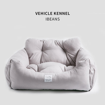 Heavy Duty Waterproof Dog Car Seat Cover Non Slip Pet Bed Mat with Safety Belt for Cars Trucks and SUVs Washable Travel Cushion for Dogs and Cats