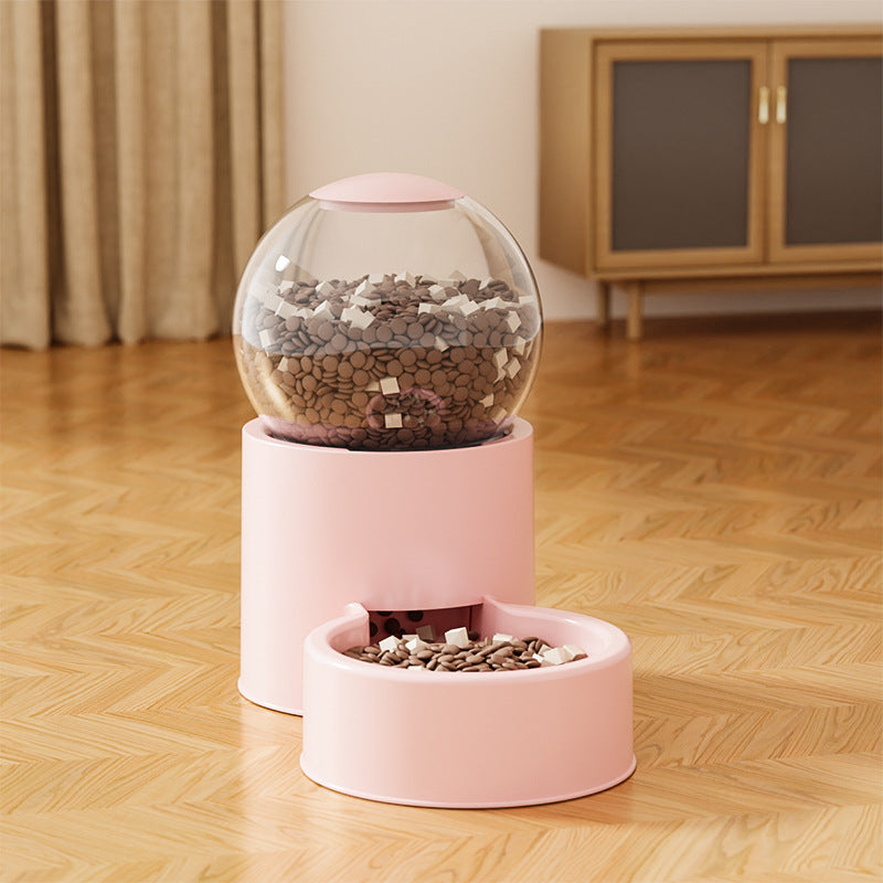 Automatic Cat Dog Water Dispenser with Food Feeder and Grain Storage Bucket