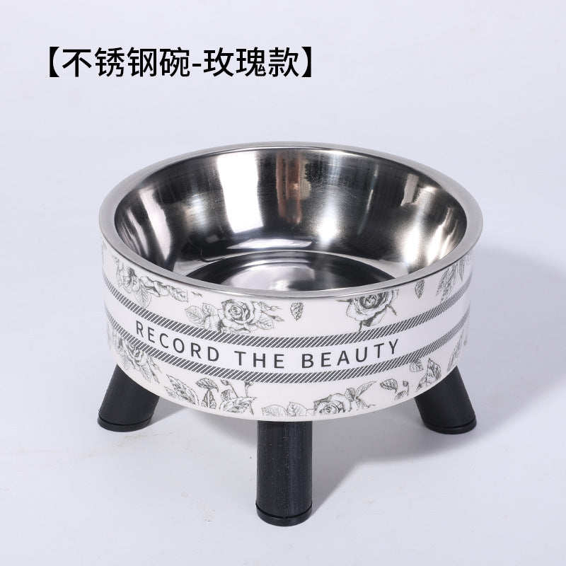Elevated Anti Spill Cat Bowl Stainless Steel Pet Food and Water Dish with High Stand for Dogs Cats Non Slip Large Capacity Feeding Station