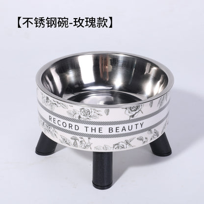 Elevated Anti Spill Cat Bowl Stainless Steel Pet Food and Water Dish with High Stand for Dogs Cats Non Slip Large Capacity Feeding Station