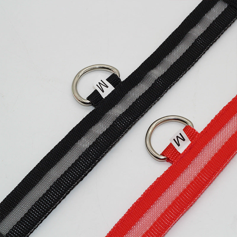 LED Dog Collar Glowing Light Up Pet Collar with Mesh Belt Adjustable Reflective Safety Collar for Large Medium Small Dogs