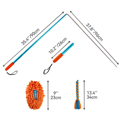 Long Rod Telescopic Dog Toy American Football Shape Chew Rope for Exercise