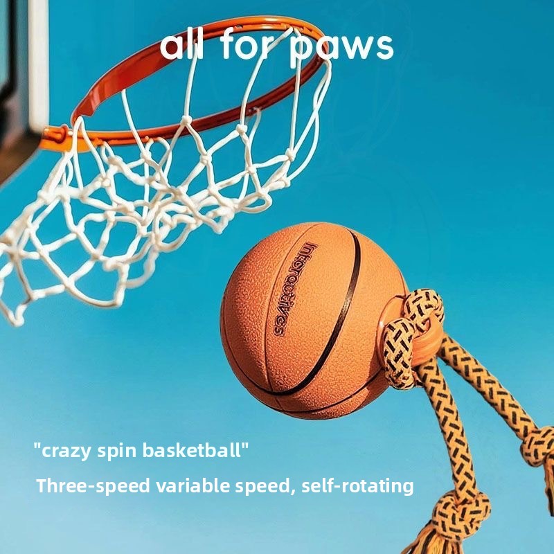 Smart Electric Dog Teaser Toy Rotating Basketball Interactive Durable Chew Fun Plaything