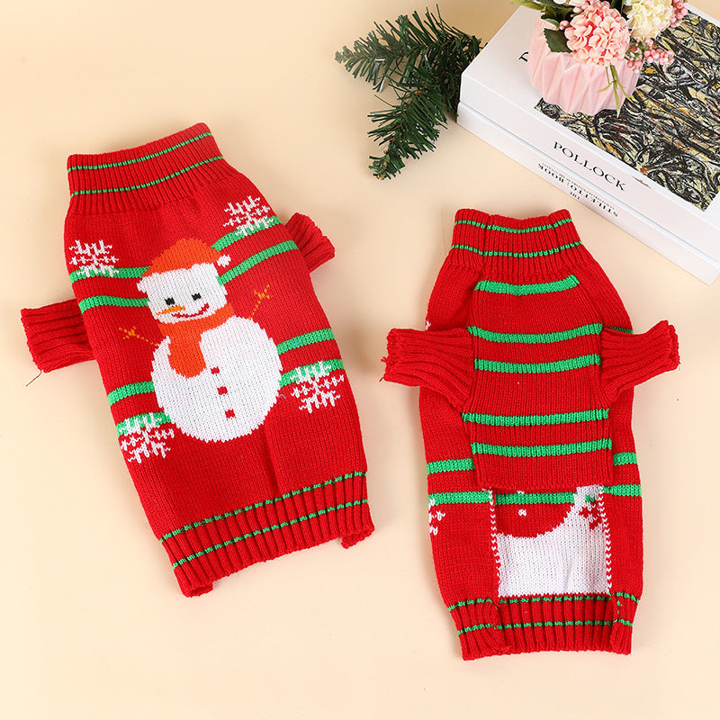 Pet Clothes Christmas Knitwear High Quality Dog Clothes Cat Clothes plus-Sized Thickened