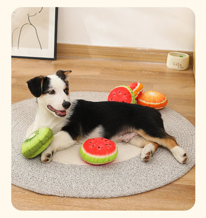 Pet Sound Paper Fruit Plush Toy Durable Chew Teeth Grinding Dog Toy Pet Supplies