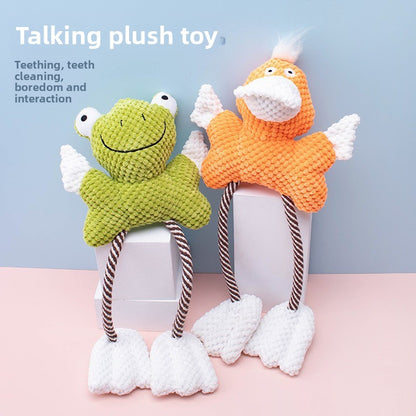 Sound Pet Toy Dog Toy Indestructible Frog Duck Cotton Rope Boredom Relief Interactive Dog Toy