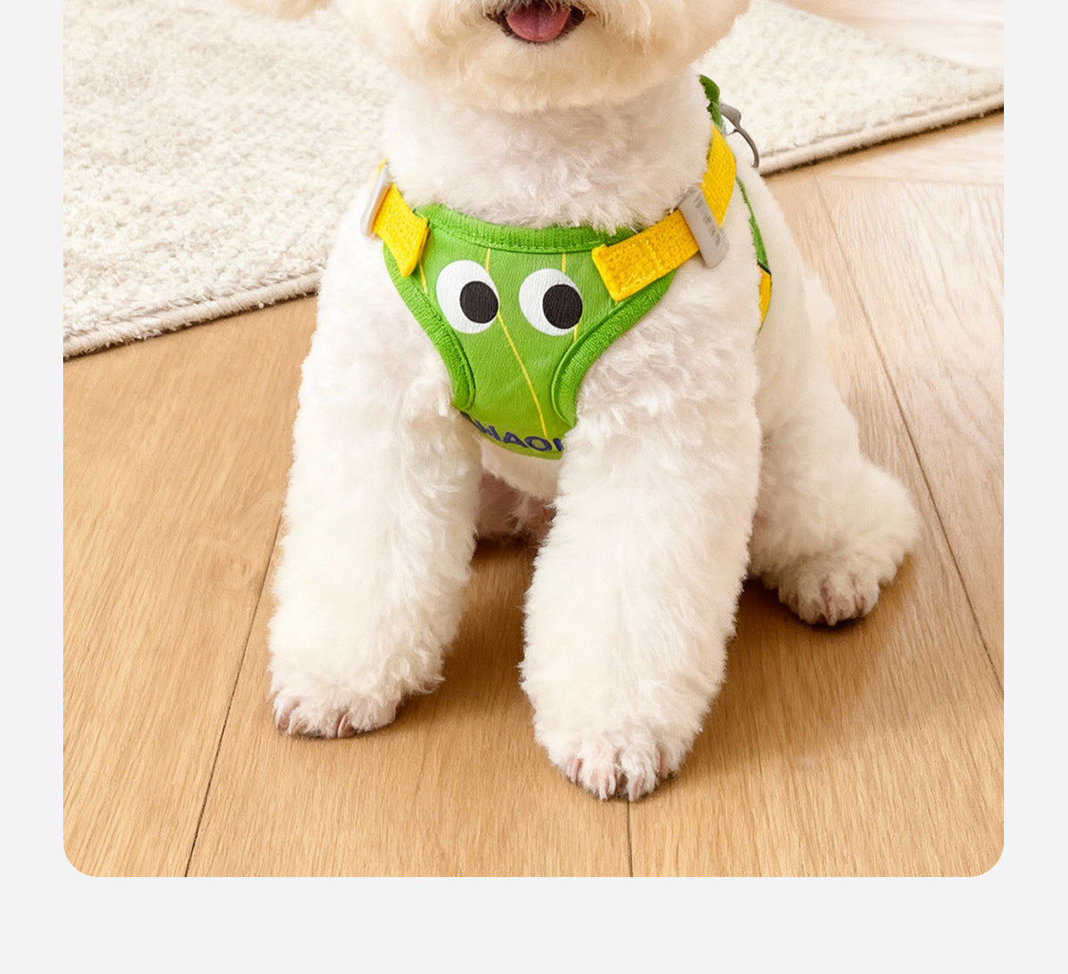 Big Eyes Cute Dog Harness and Leash Set Anti Escape Reflective Adjustable Chest Strap for Small Dogs Outdoor Travel Walking