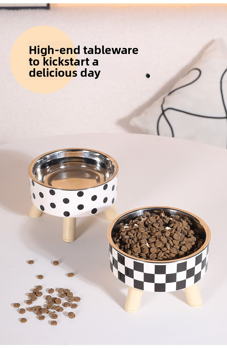 Elevated Anti Spill Cat Bowl Stainless Steel Pet Food and Water Dish with High Stand for Dogs Cats Non Slip Large Capacity Feeding Station