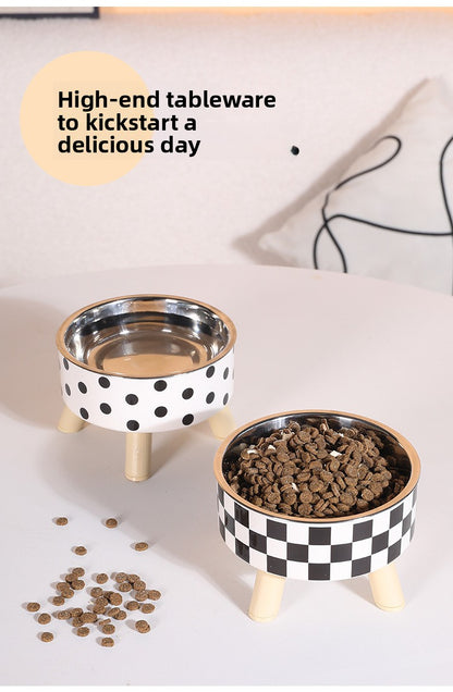 Elevated Anti Spill Cat Bowl Stainless Steel Pet Food and Water Dish with High Stand for Dogs Cats Non Slip Large Capacity Feeding Station