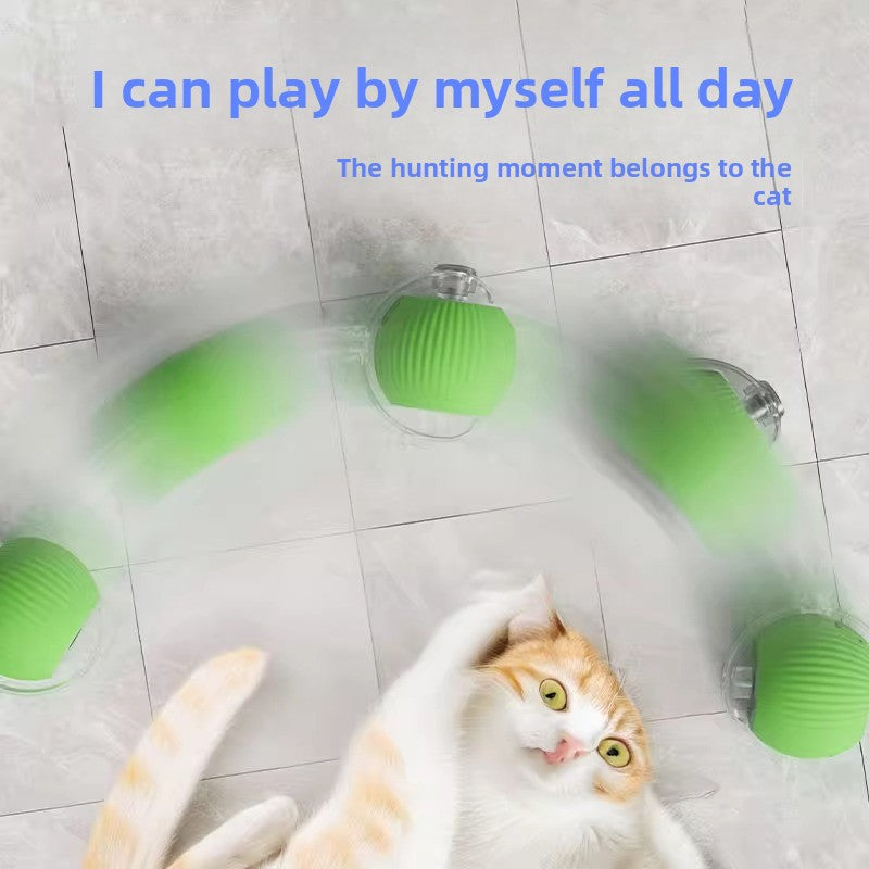 Rechargeable Automatic Cat Toy Ball with Variable Speed Smart Motion for Cats Interactive Self Play Pet Entertainment Teaser Ball