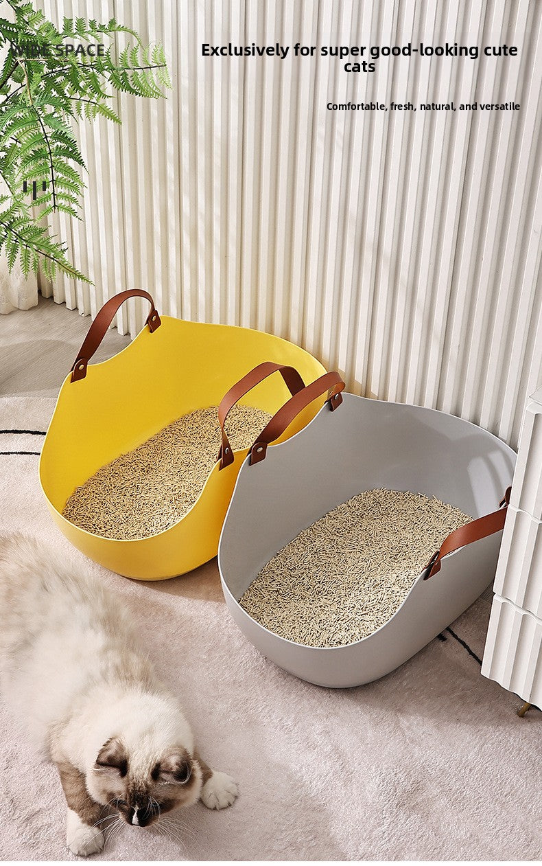 Creative Portable Open Design Large Cat Litter Box Cat Toilet Essential Supplies