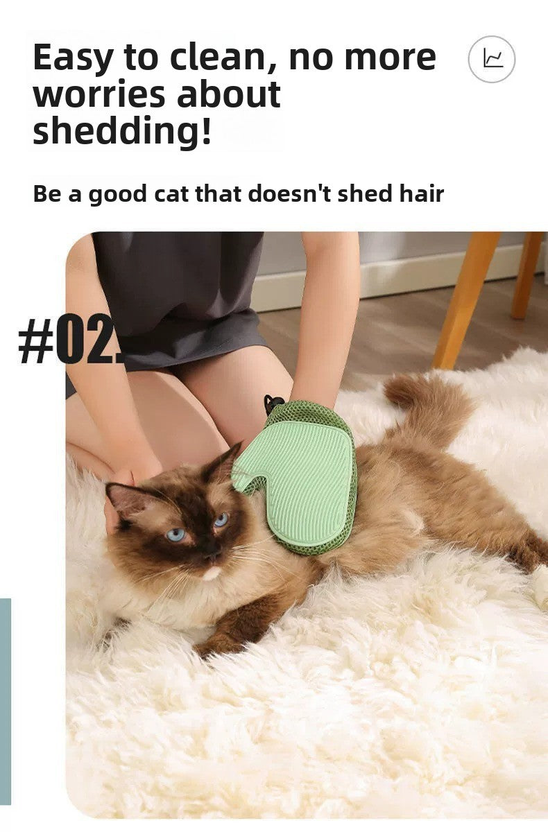 Pet Grooming Gloves Brush Dog Cat Shedding Hair Removal Cleaning Essential Supplies