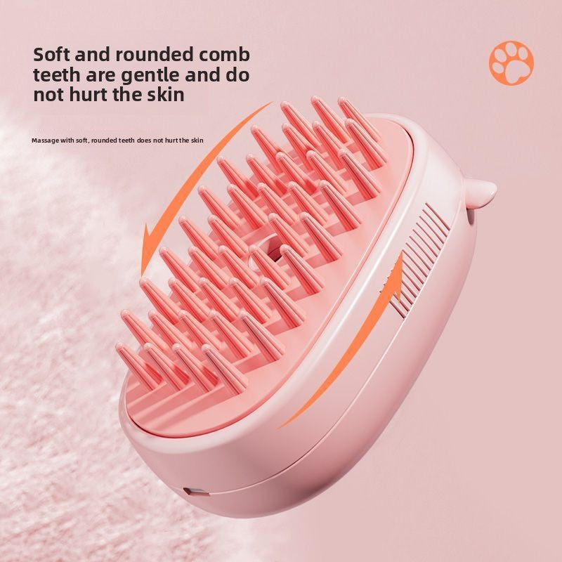 Rechargeable Electric Pet Brush with Spray Massage Silicone Bath for Cat Dog Anti-Shedding Comb