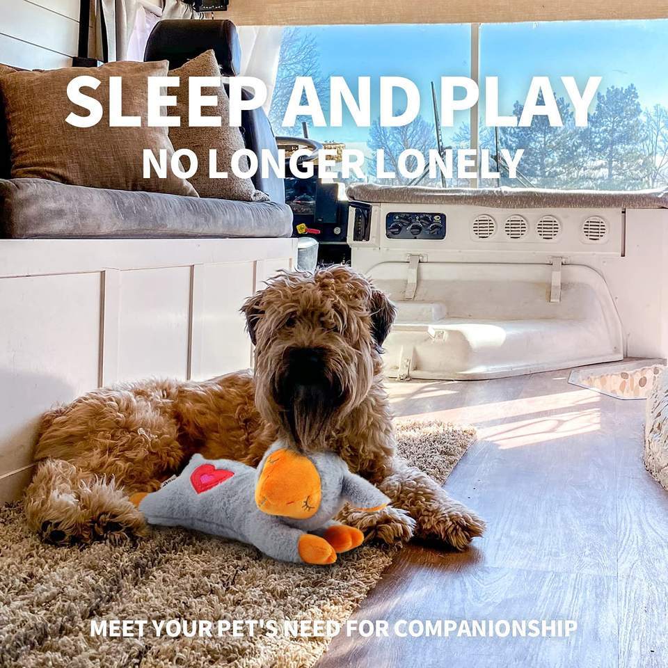 Amazon Hot-Selling Dog Anxiety Companion Sleep Toy Interactive Cute Plush Heartbeat Lamb Pet Toy