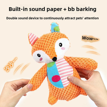 Pet Plush Toy Fox for Dogs Chewing and Grinding Teeth