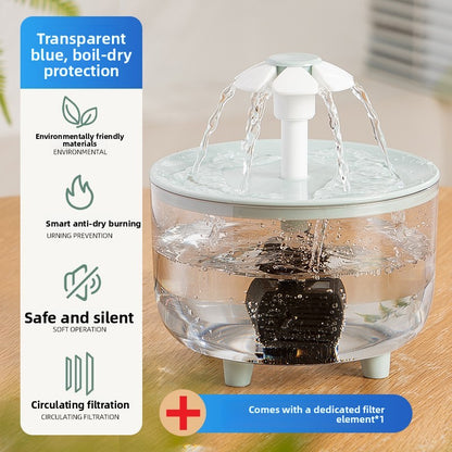 Silent Automatic Cat Water Dispenser Large Capacity Pet Fountain Anti Black Chin Bowl