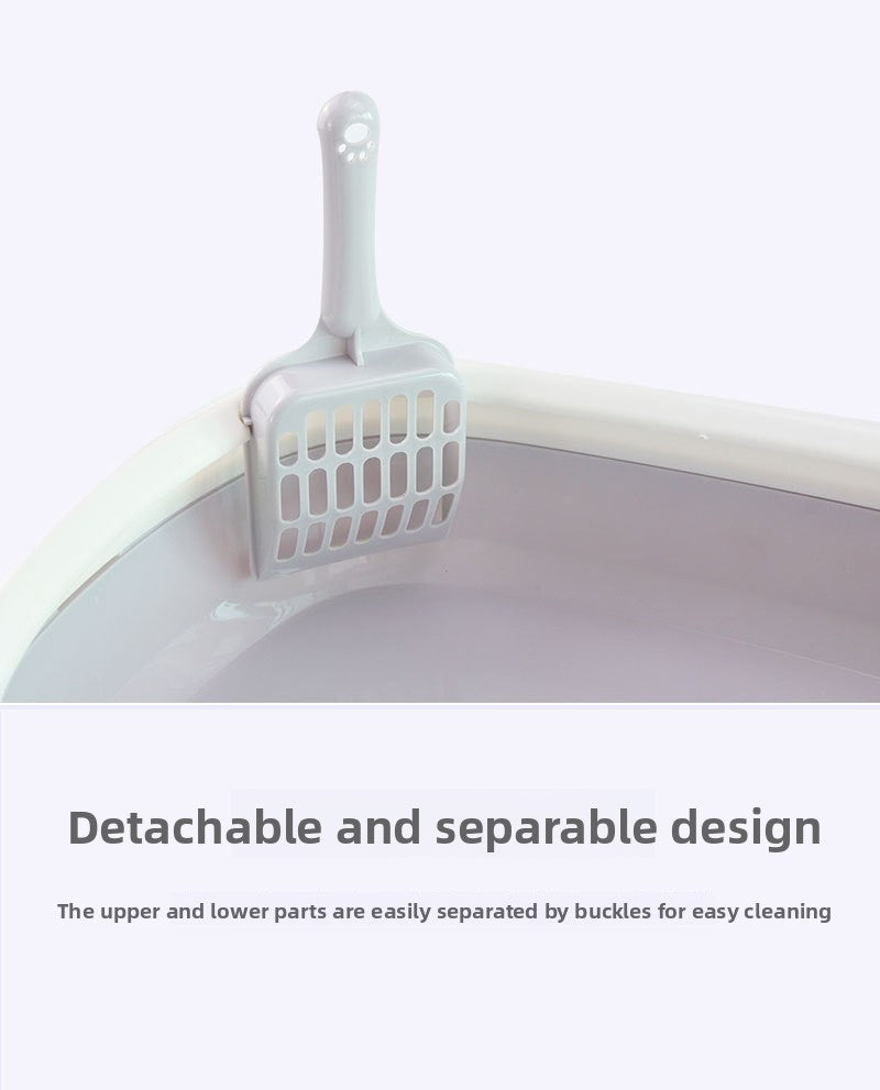 Pet Supplies Semi-Enclosed Cat Litter Box Durable Cat Litter Box with Cat Litter Scoop Cat Toilet