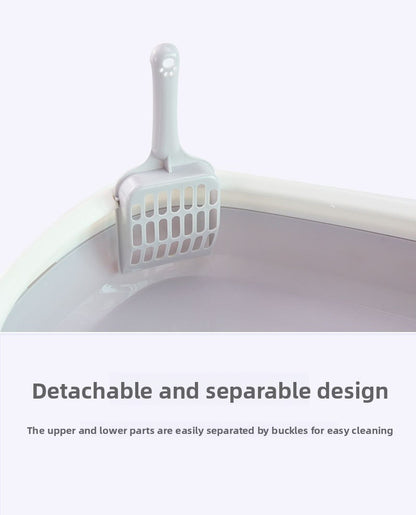 Pet Supplies Semi-Enclosed Cat Litter Box Durable Cat Litter Box with Cat Litter Scoop Cat Toilet