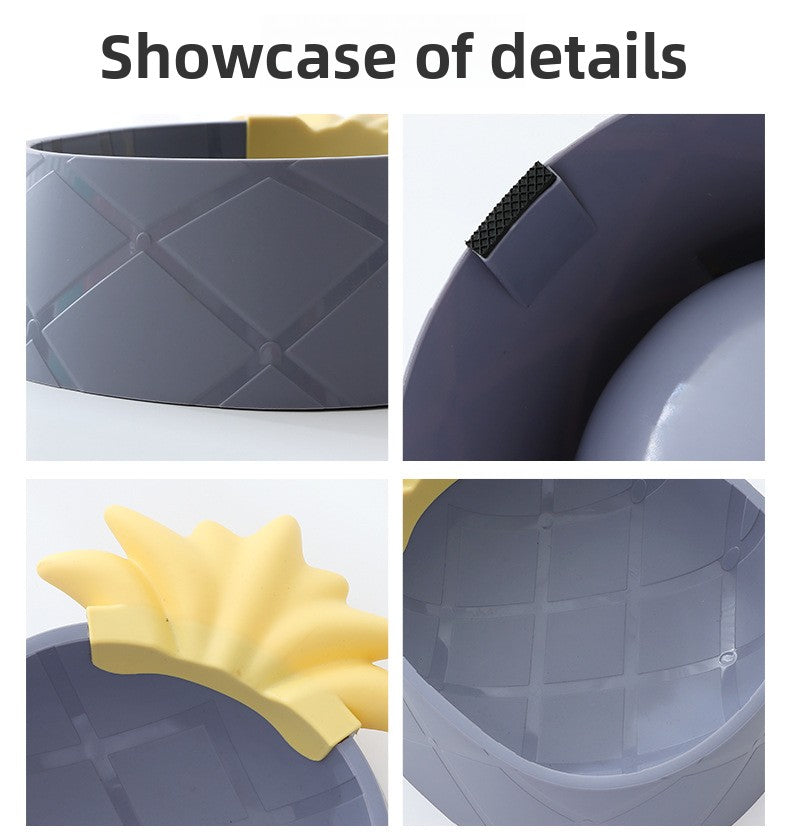 INS Aesthetic Pineapple Shaped Pet Dog Food Plastic Bowl