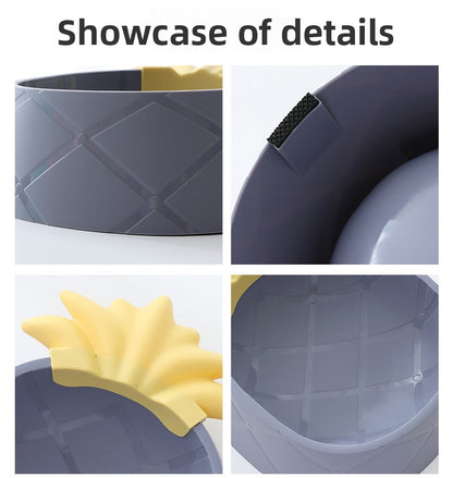 INS Aesthetic Pineapple Shaped Pet Dog Food Plastic Bowl