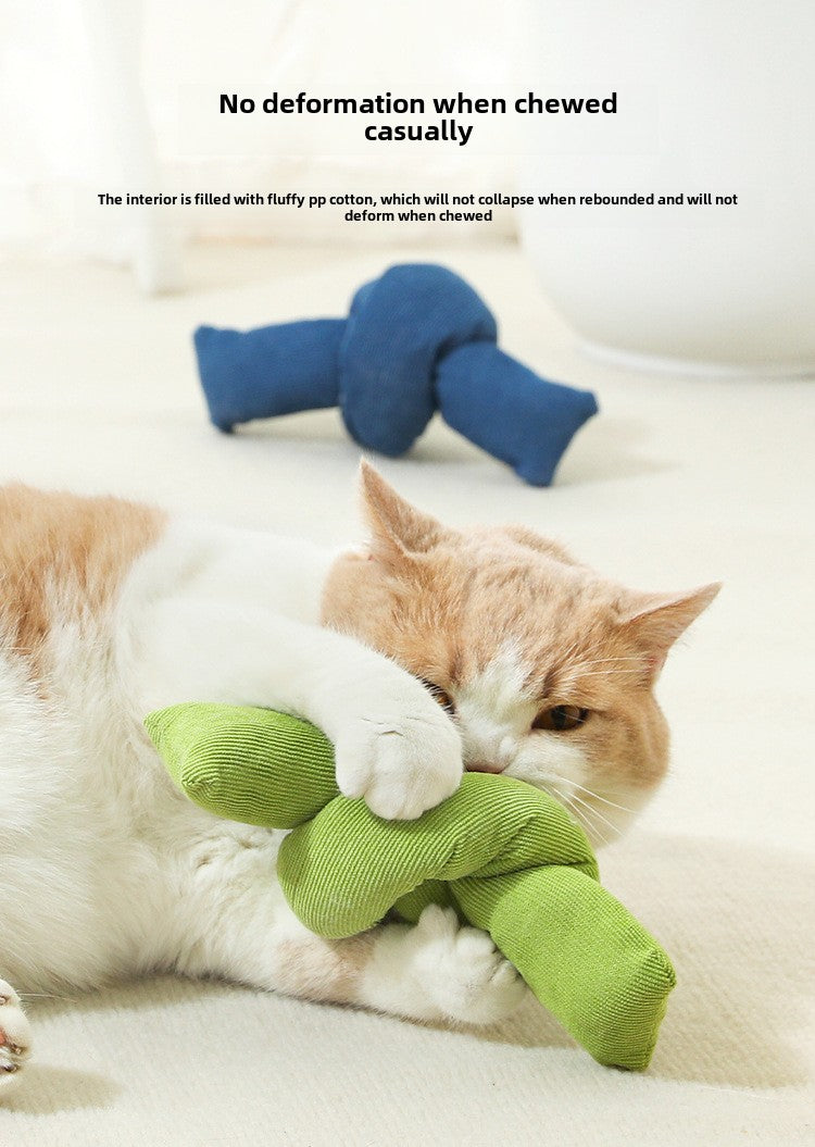 Pet Cat Toy Fabric Chew Pet Mint Teaser Stick Sound Paper Self-Entertainment Cat Toy