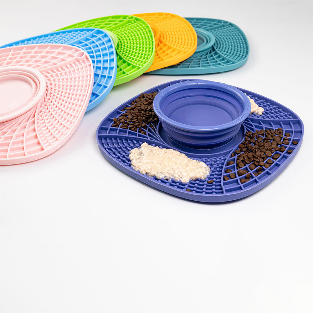 Premium Silicone Slow Feeder Bowl for Dogs and Cats Anti Choke Anti Spill Food Mat with Non Slip Bottom for Messy Eaters