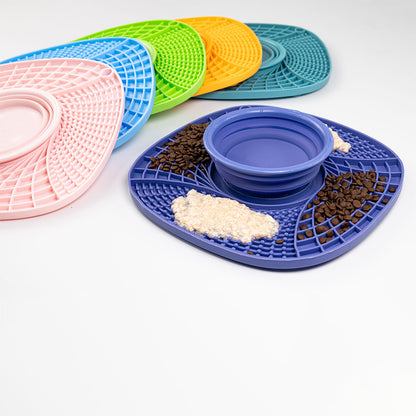 Premium Silicone Slow Feeder Bowl for Dogs and Cats Anti Choke Anti Spill Food Mat with Non Slip Bottom for Messy Eaters