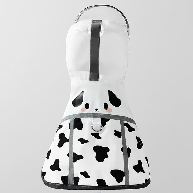 3D Dinosaur Tail Dog Raincoat Waterproof Reflective Pet Rain Poncho for Medium Large Breeds Like Golden Retriever Hooded Rain Gear