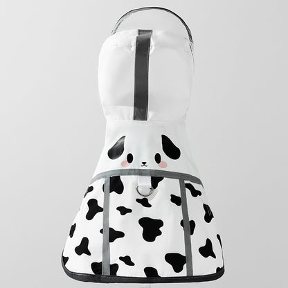 3D Dinosaur Tail Dog Raincoat Waterproof Reflective Pet Rain Poncho for Medium Large Breeds Like Golden Retriever Hooded Rain Gear